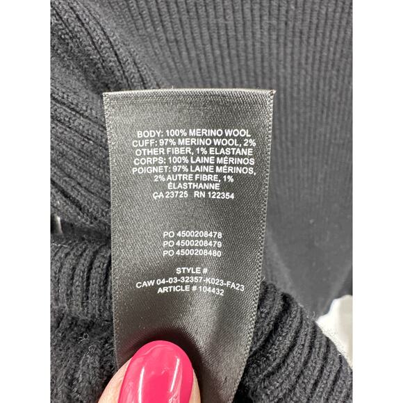 Wilfred Rebecca Ribbed cropped turtleneck sweater Black Size Large - Picture 8 of 8